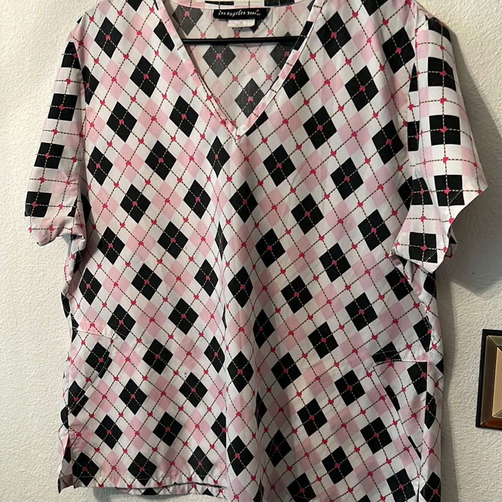 Vintage Los Angeles Rose scrub top.